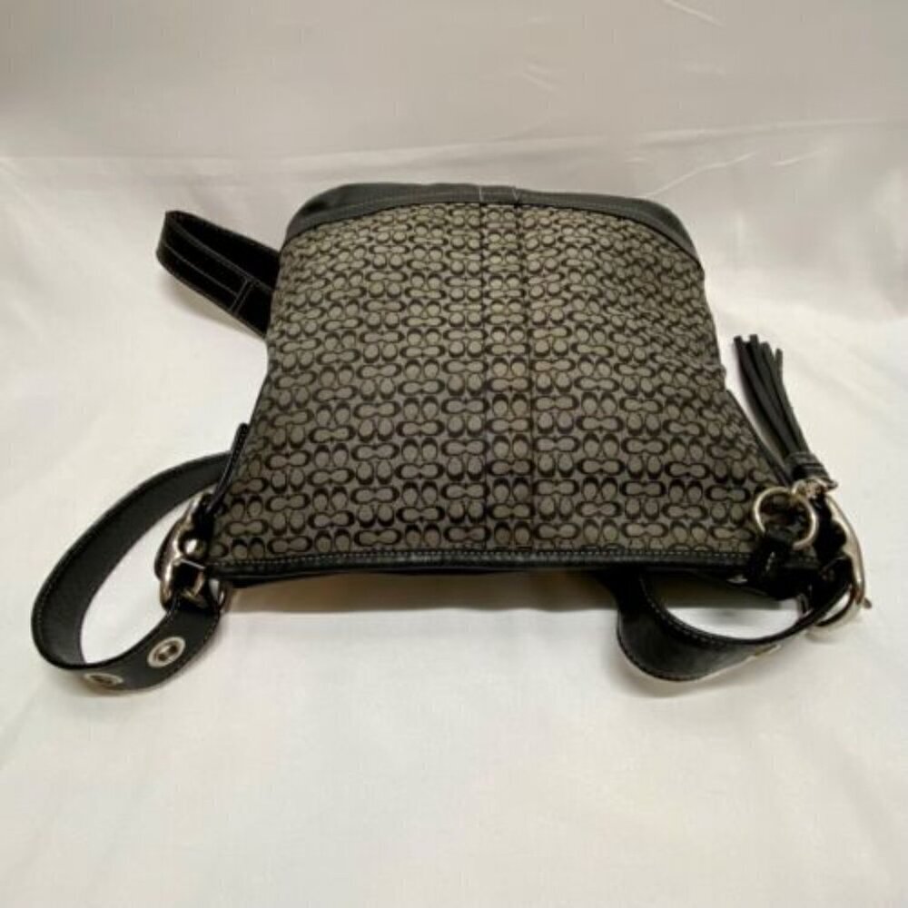 Coach Mini Signature Jacquard Leather Convertible Crossbody Shoulder Bag F10417 - Picture 8 of 14
